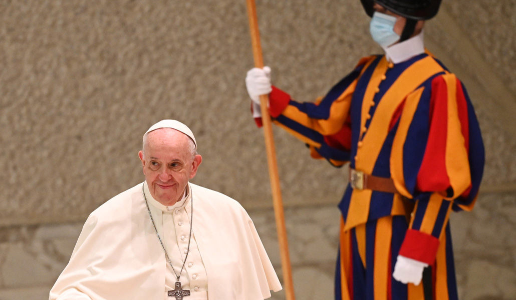 El Papa durante la audiencia