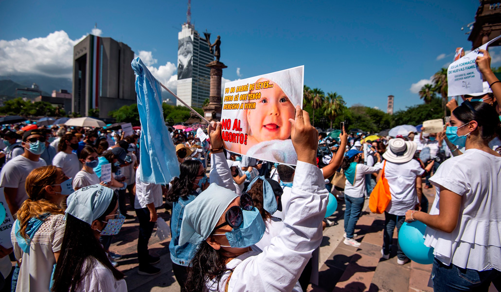Protesta contra la sentencia a favor del aborto de la SCJN, el 12 de septiembre