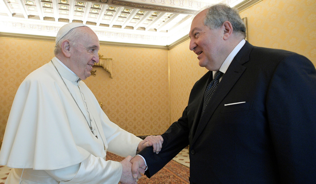 El Papa con el presidente de Armenia