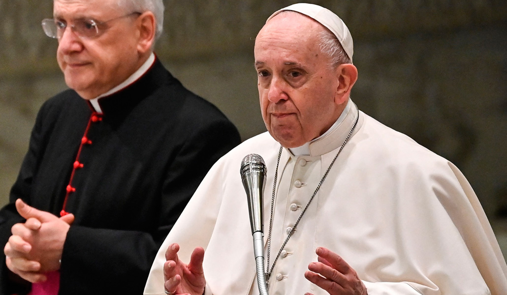 El Papa durante la audiencia
