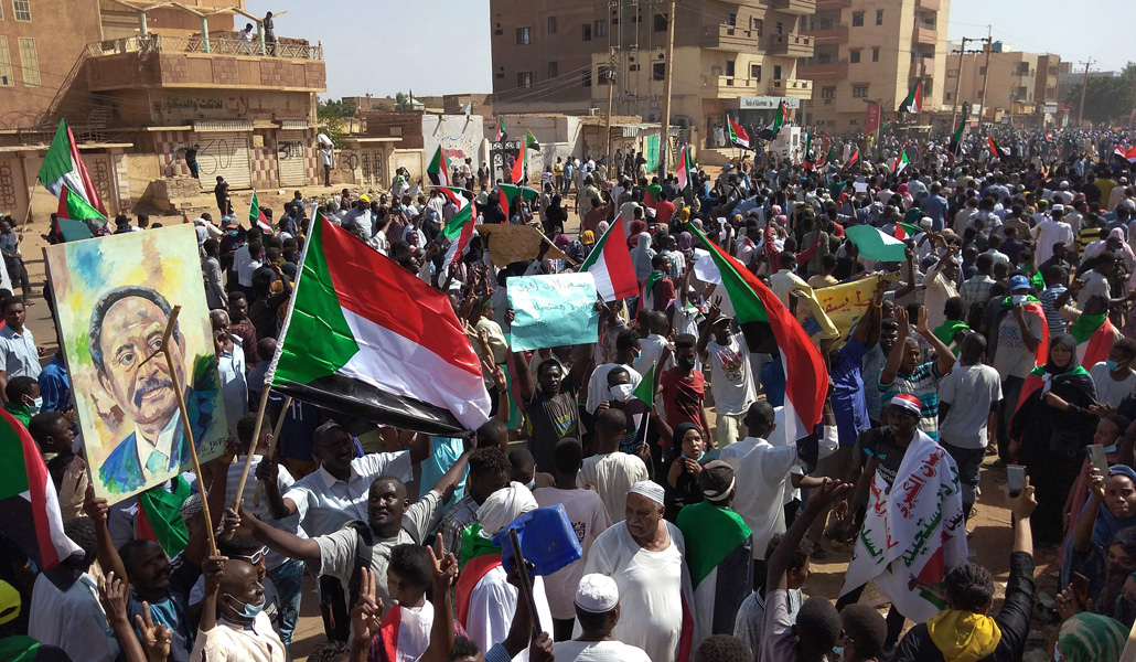 Manifestación el sábado en Ombdurman. La represión causó tres muertes