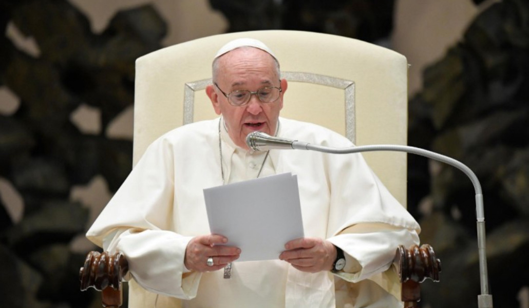El Papa durante un momento de la audiencia