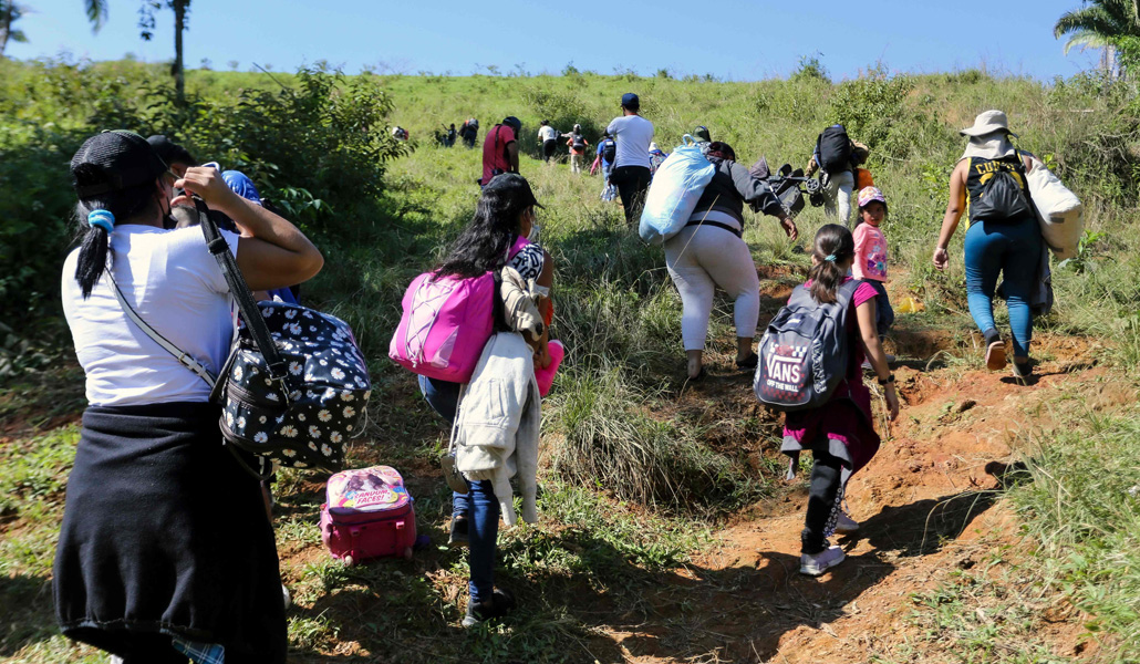 La caravana cruza Corinto el 15 de enero, frontera entre Honduras y Guatemala