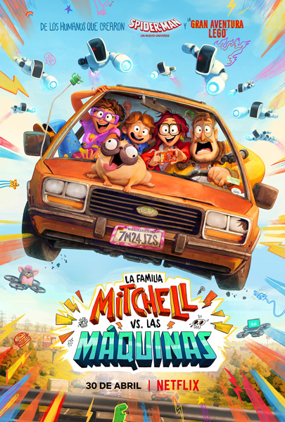 Cartel de 'La familia Mitchell contra las máquinas'