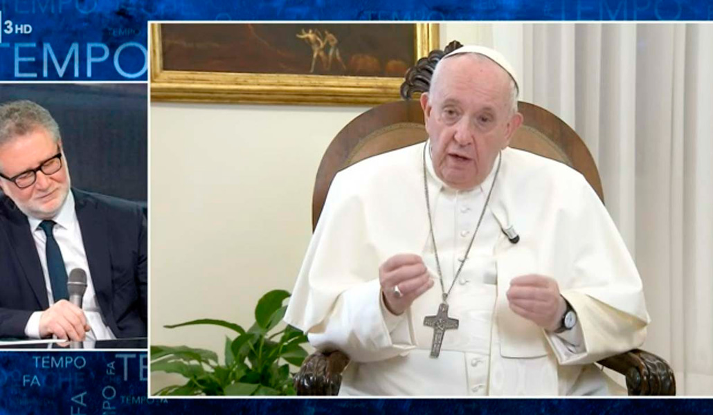 El Papa Francisco, durante la entrevista en Rai 3