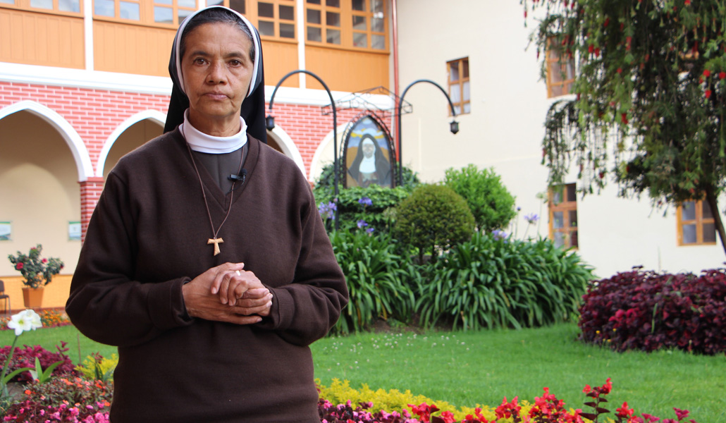 Gloria Cecilia Narváez en la casa de su congregación en Pasto (Colombia)