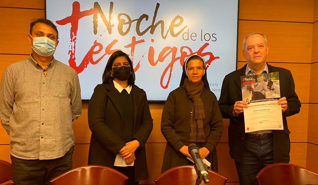 David y Marta, Narváez y Menéndez Ros tras la rueda de prensa