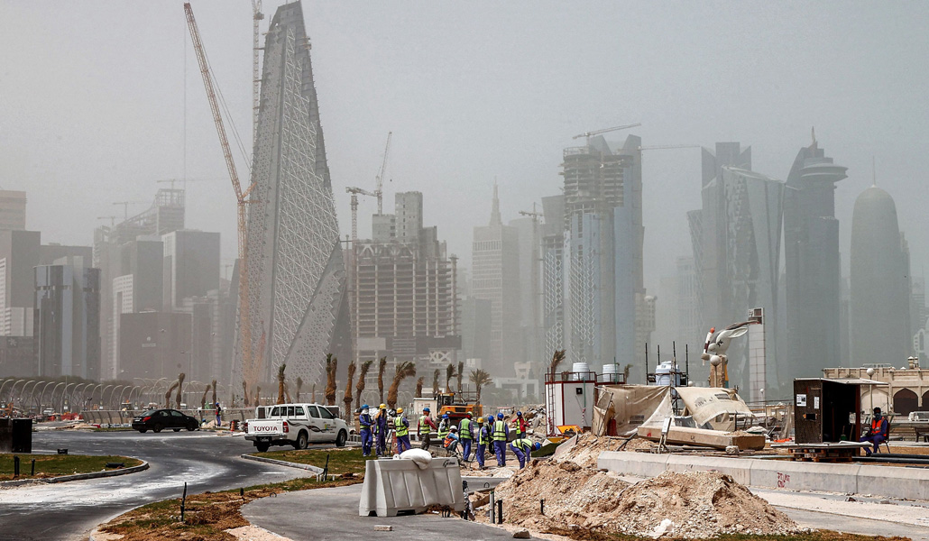 Una de las obras del Mundial en Doha