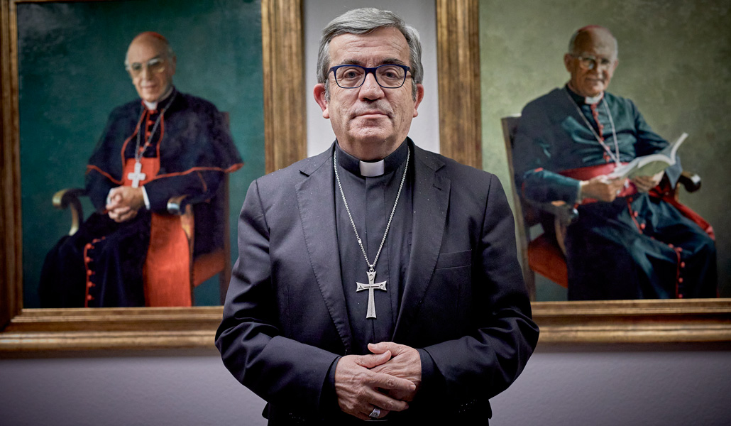 El secretario general y portavoz de la CEE, Luis Argüello, en la Casa de la Iglesia