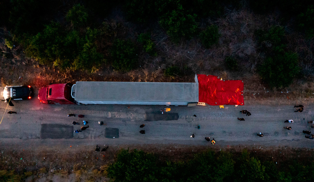 El camión encontrado a las afueras de San Antonio