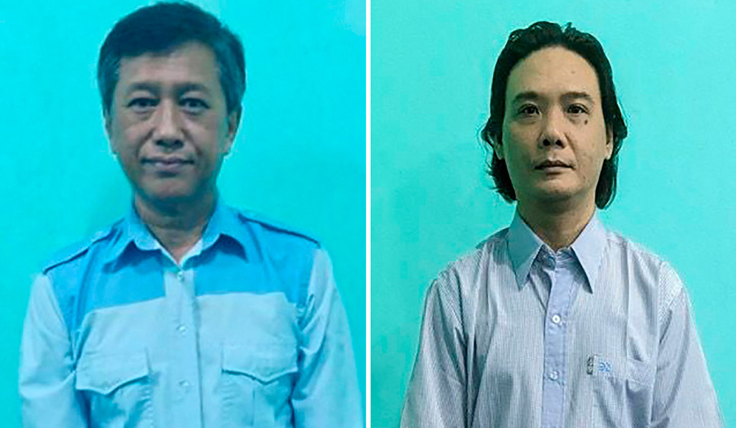 Fotos difundidas por el régimen birmano de Kyaw Min Yu y Maung Kyaw