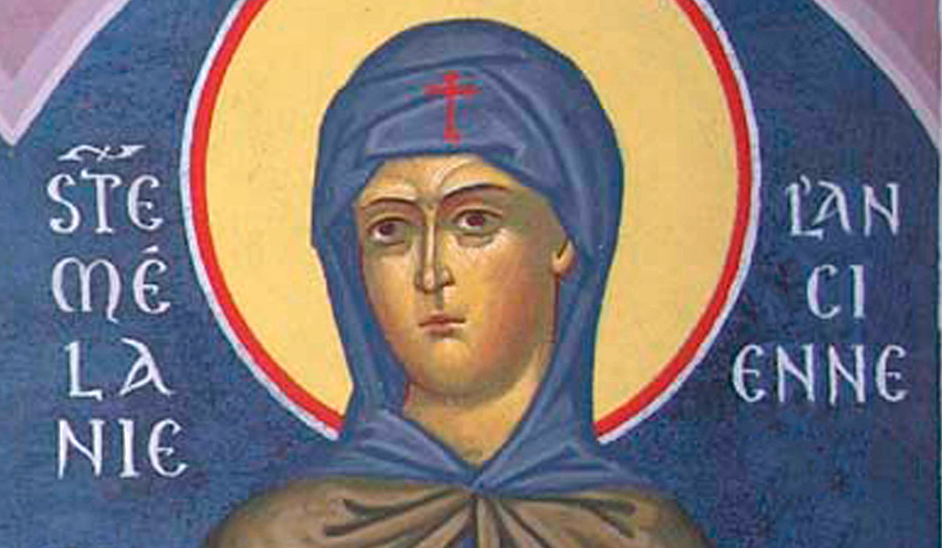 'Santa Melania la Vieja'. Pintura del convento de Pokrovsky, en Bussy-en-Othe. (Francia).