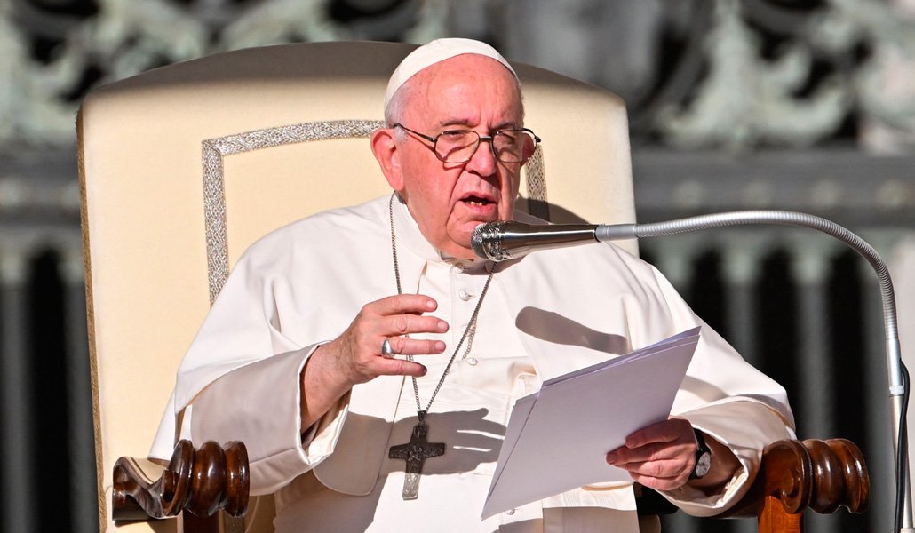 El Santo Padre durante la audiencia