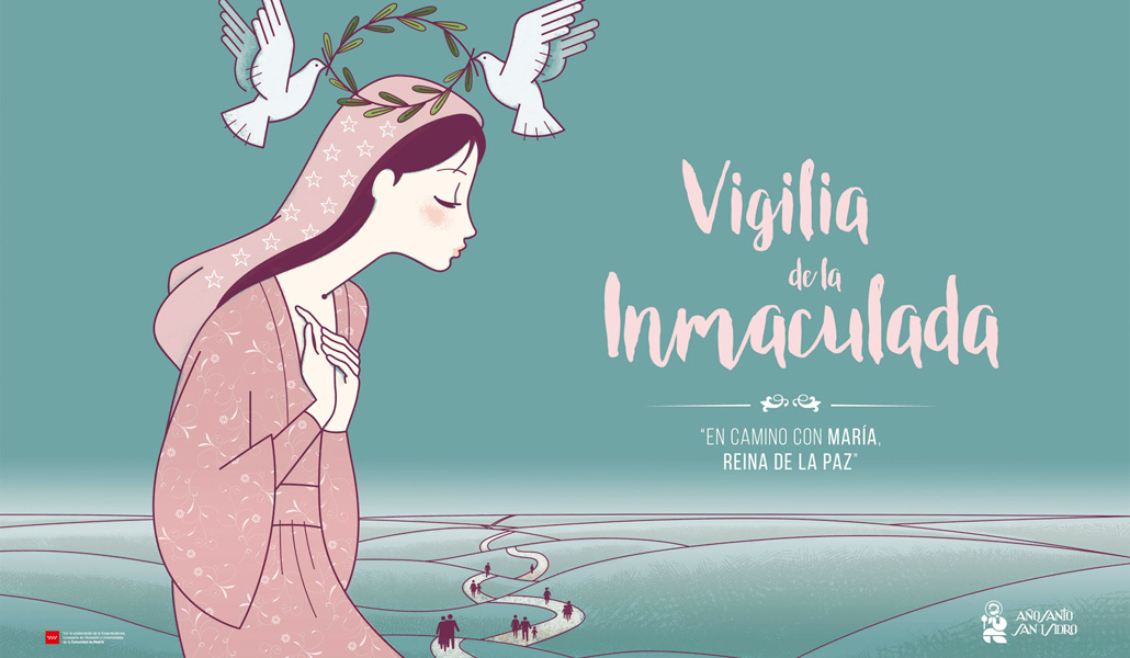 Cartel anunciador de la Vigilia de la Inmaculada