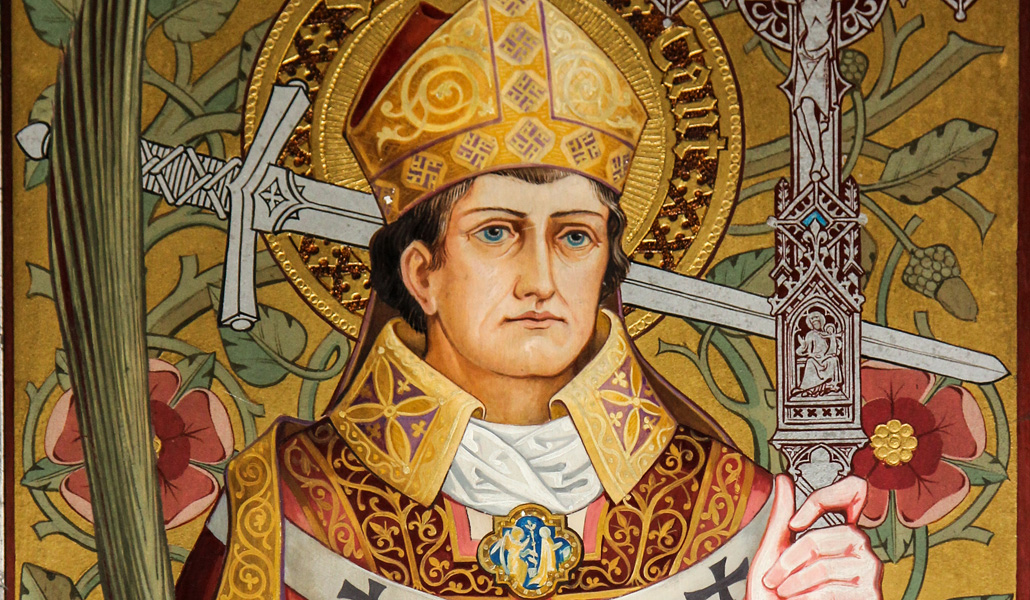 'Santo Tomás Becket' (detalle). Capilla del colegio Ushaw, en Durham (Inglaterra)
