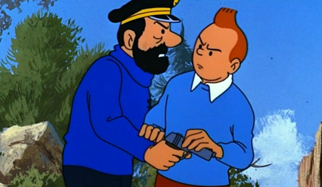 El capitán Haddock y Tintín en el episodio 'Tintín y el lago de los tiburones'