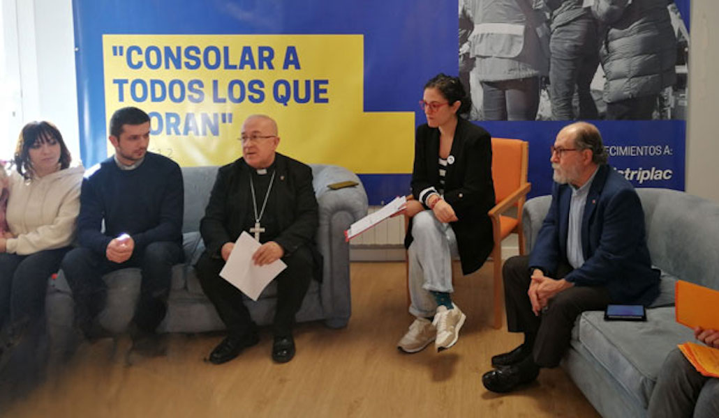 El obispo auxiliar de Getafe, José María Avendaño, presenta el balance de la ayuda de la diócesis a los ucranianos