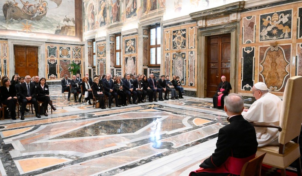 Francisco en la audiencia con Centesimus Annus Pro Pontifice y la SACRU