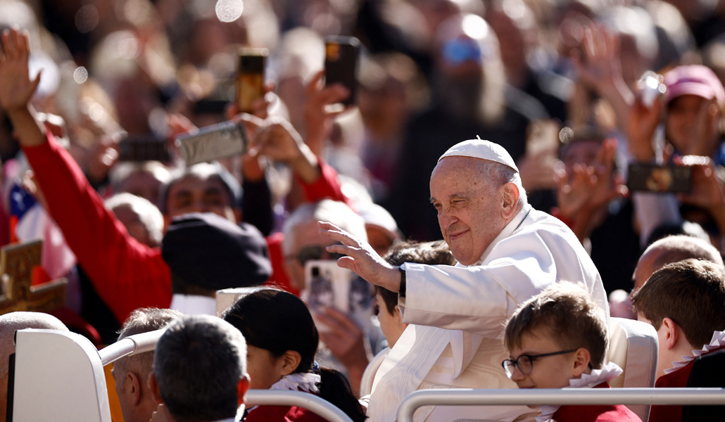 El Papa durante la audiencia