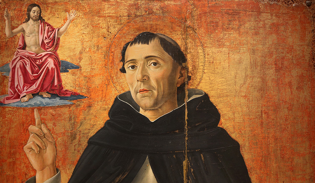 'San Vicente Ferrer, Cristo juez y el donante' (detalle) de Antoniazzo Romano. Museo de Santa Sabina de Roma (Italia)