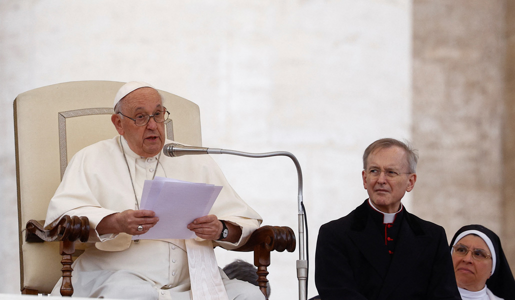 El Papa durante la audiencia