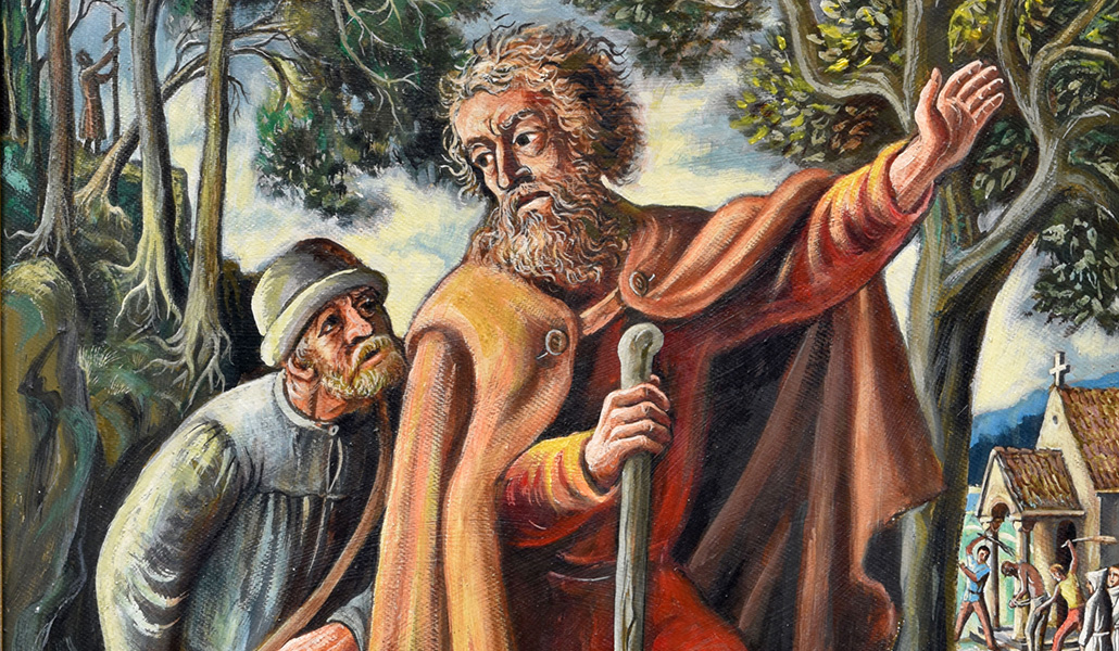 'San Heimerad' de Lothan Roher. Pintura propiedad de la familia Sauter