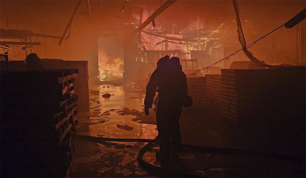 Incendio almacén Cáritas Ucrania