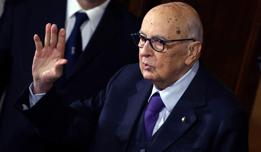 El expresidente y senador italiano Giorgio Napolitano en el Palacio del Quirinale en Roma, Italia, el 8 de diciembre de 2016