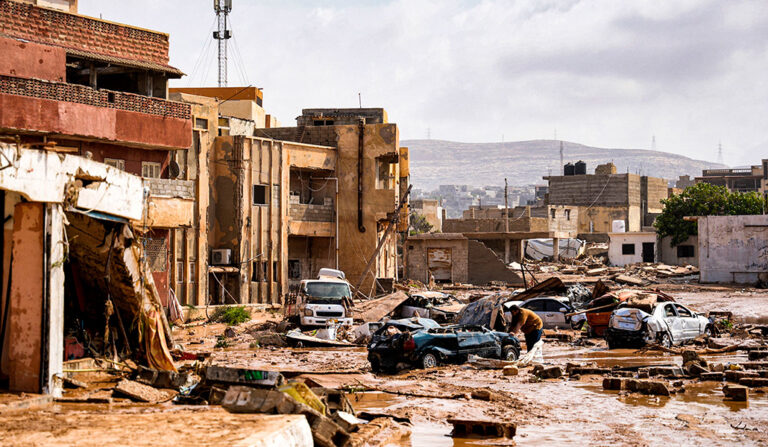 Daños por las lluvias en Derna