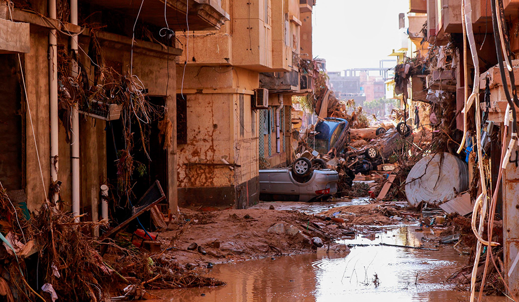 Destrozos por las inundaciones en Derna, al este de Libia, el 11 de septiembre de 2023