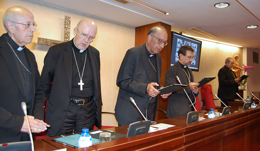 Los cardenales Blázquez, Osoro, Omella y Cobo, durante el encuentro