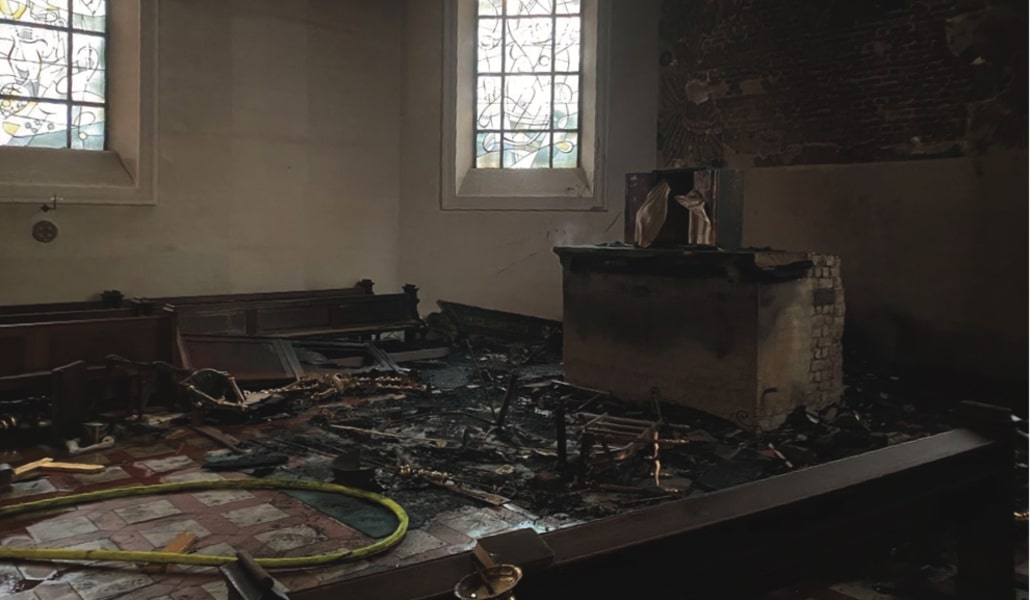 Incendio de una iglesia en Alemania