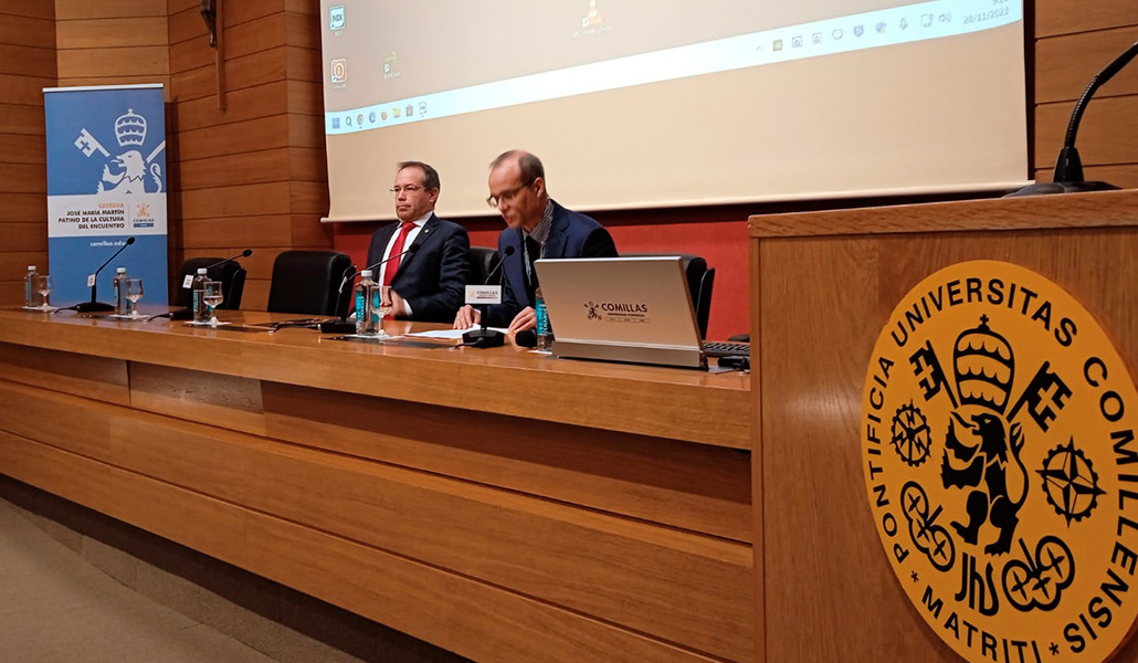 Agustín Blanco, durante la presentación del Informe España