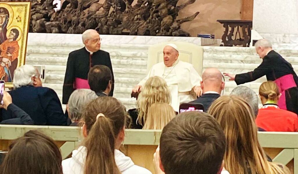 Francisco, en el encuentro con los colaboradores de la JMJ Lisboa 2023