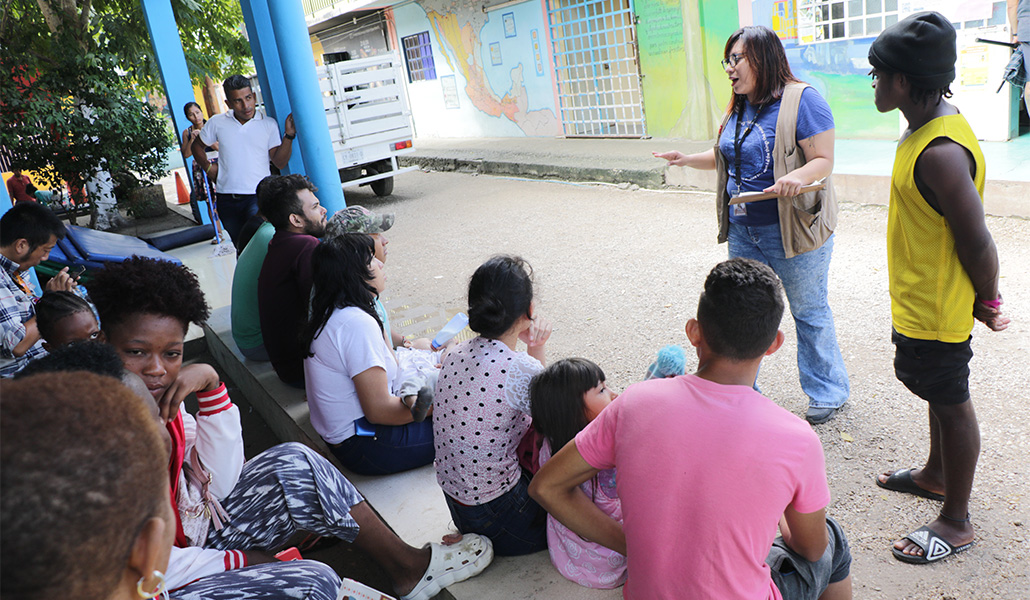 Un grupo de migrantes en 'La 72'