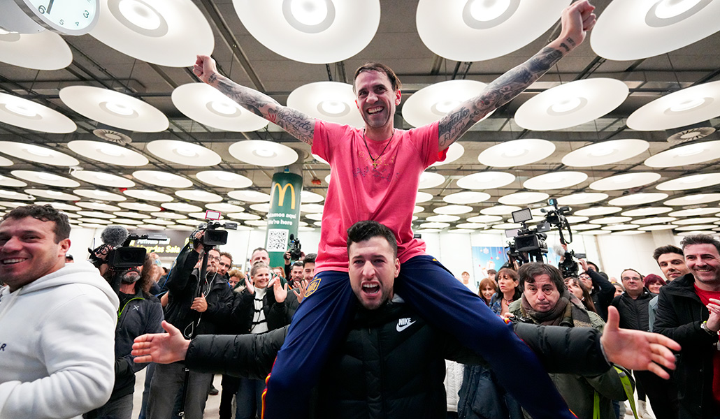 Llegada de Santiago Sánchez al aeropuerto de Barajas el pasado 2 de enero