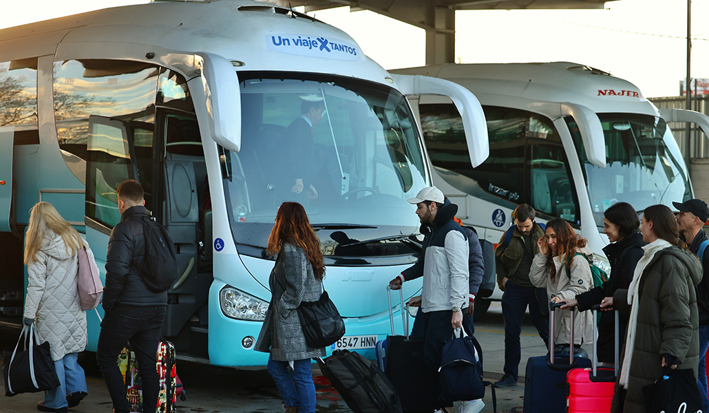 El autobús viajero ha salido este lunes de Madrid
