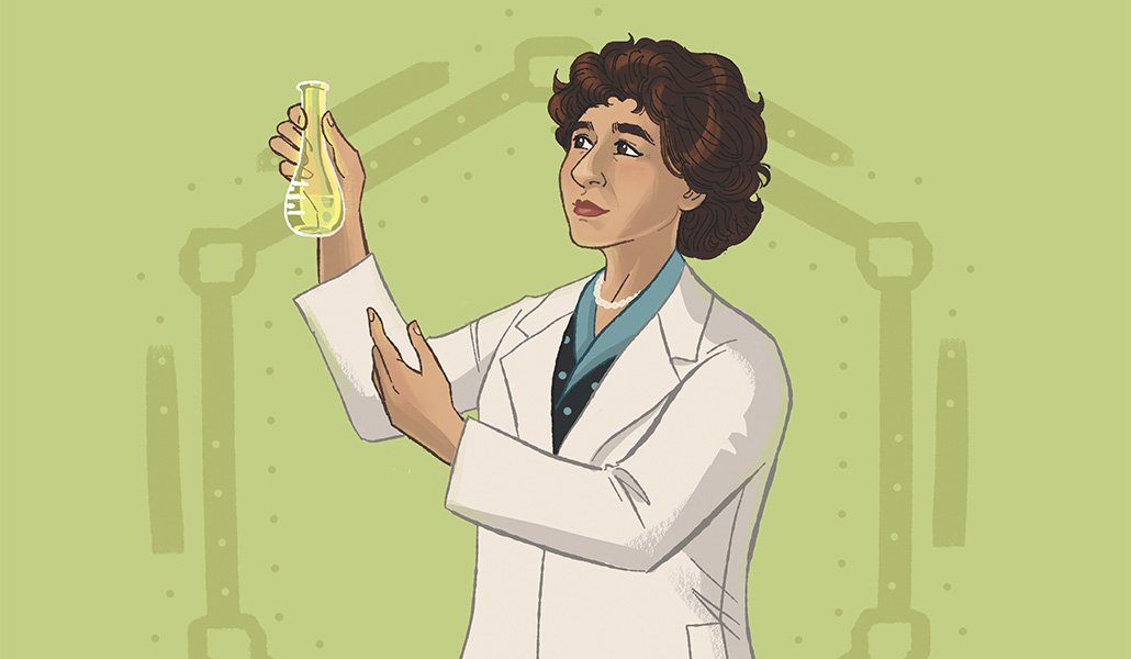 Gerty Cori en una ilustración de Rori!