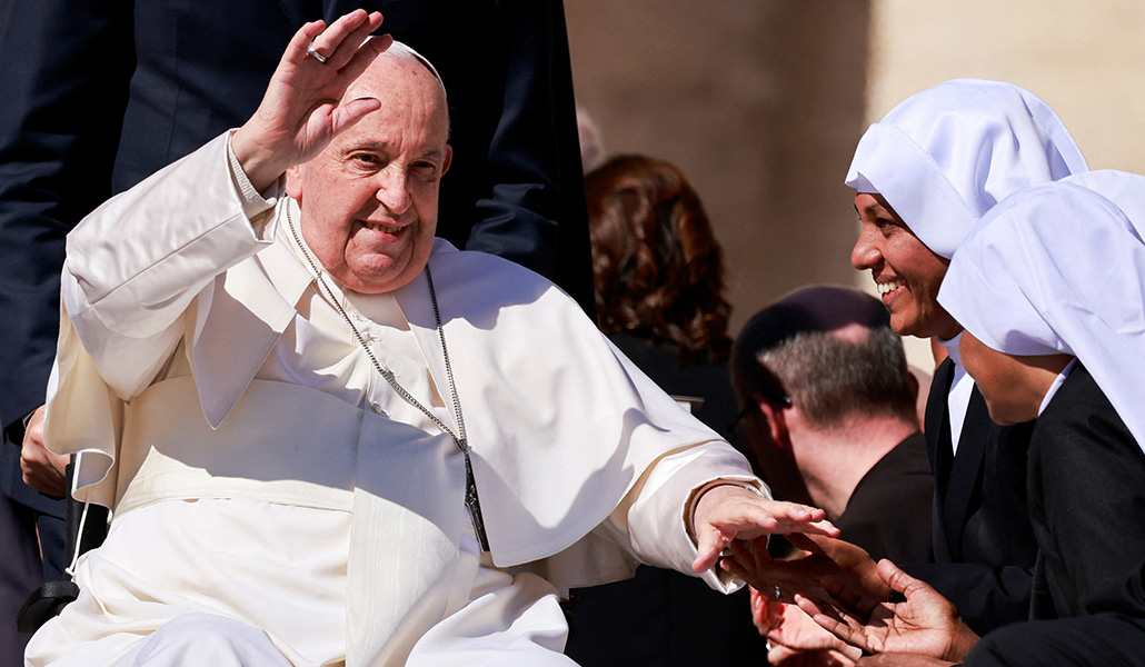 Un momento de la catequesis del Papa