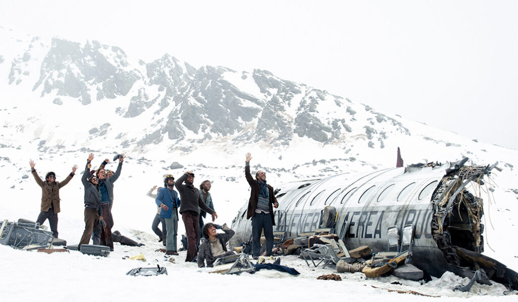 Una escena de 'La sociedad de la nieve'