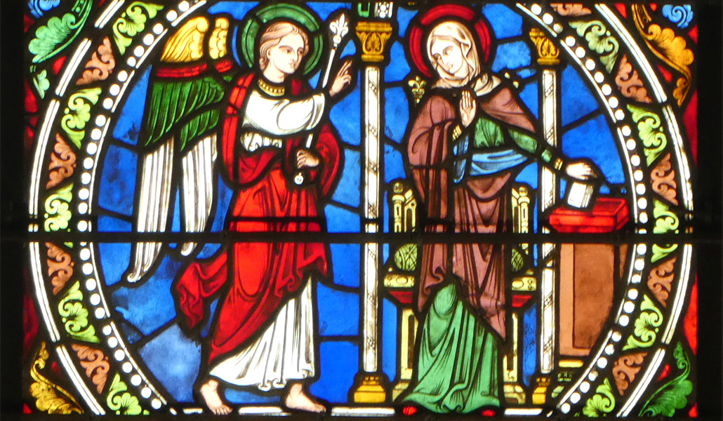 'La Anunciación Catedral de San Julián'. Le Mans. Francia. Pasajes de la vida de la Virgen María