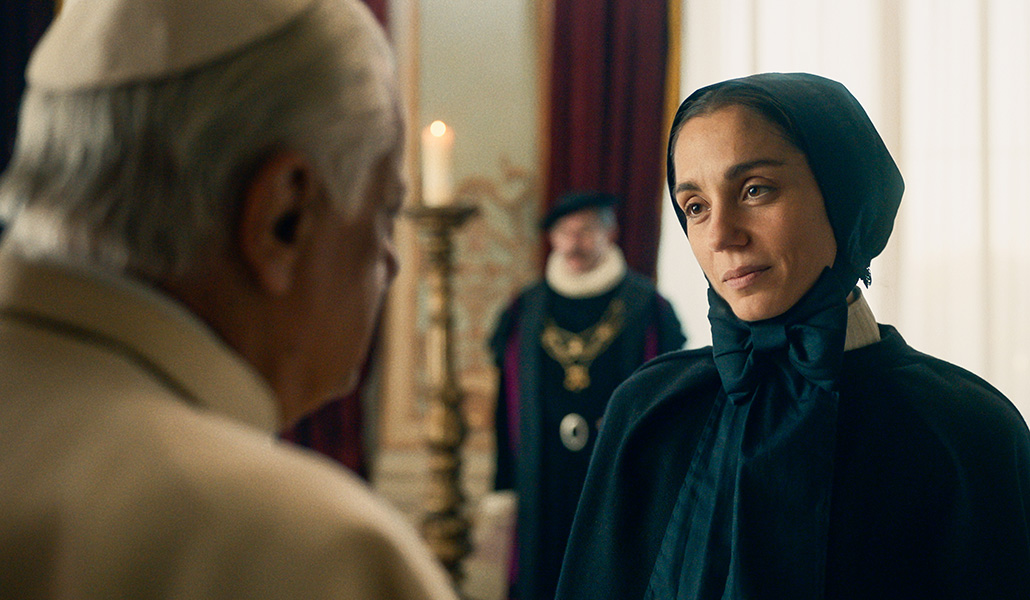La Madre Cabrini durante uno de sus encuentros con el Pontífice para pedir permiso para iniciar su misión