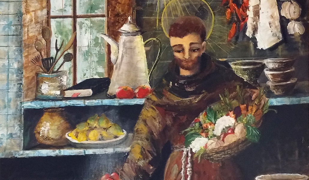 San Pascual Bailón (detalle) de Rosita Fortuño Miro. Museo de San Pascual Baylón en Villareal (Castellón)