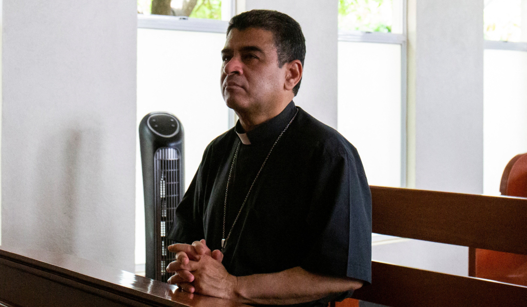 El obispo Rolando Álvarez, de Matagalpa, en Managua el 20 de mayo de 2022