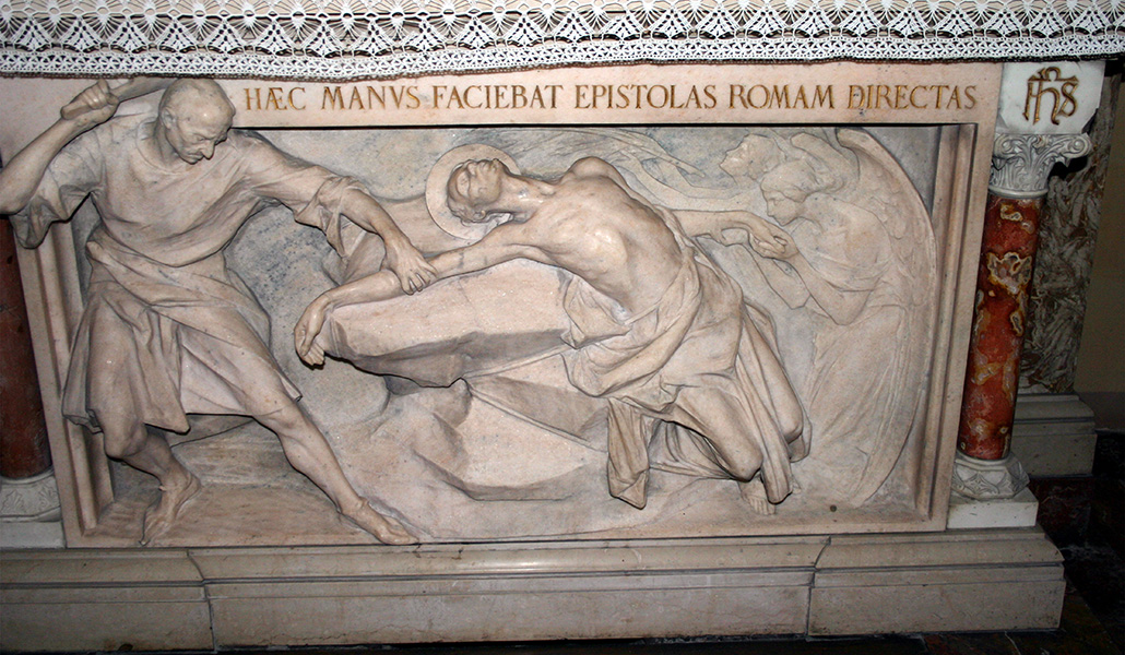 'Martirio de san Arialdo'. Iglesia de San Calimero, Milán (Italia).