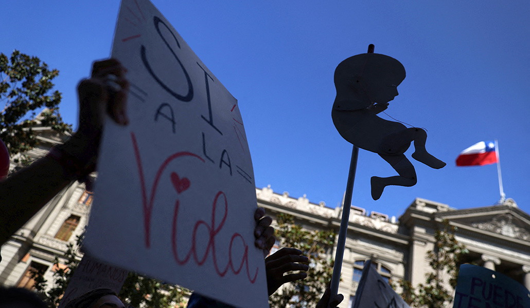 Manifestación a favor de la vida en Santiago (Chile)