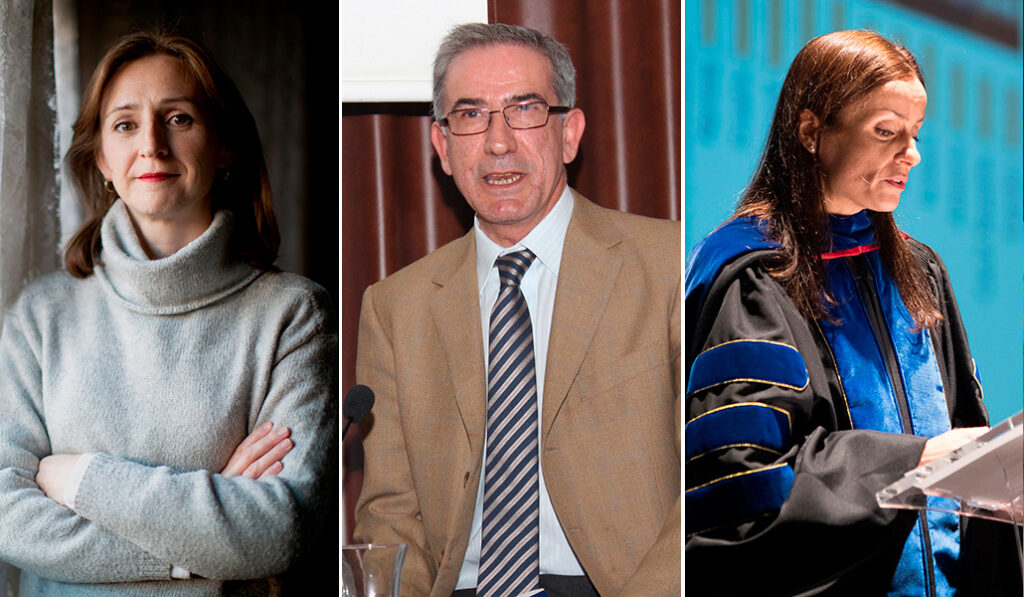 Valeska Ferrer. En el centro: Diego Molina. A la derecha: Sandra Racionero-Plaza