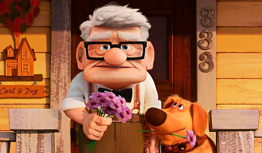 Carl Fredricksen junto a su perro Dug