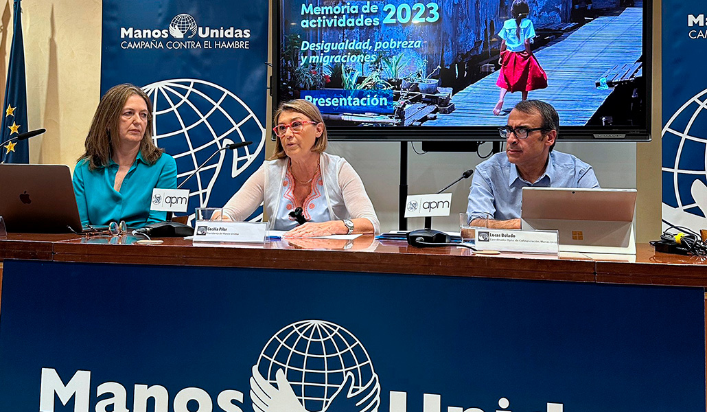 Un momento de la presentación de la Memoria de Manos Unidas