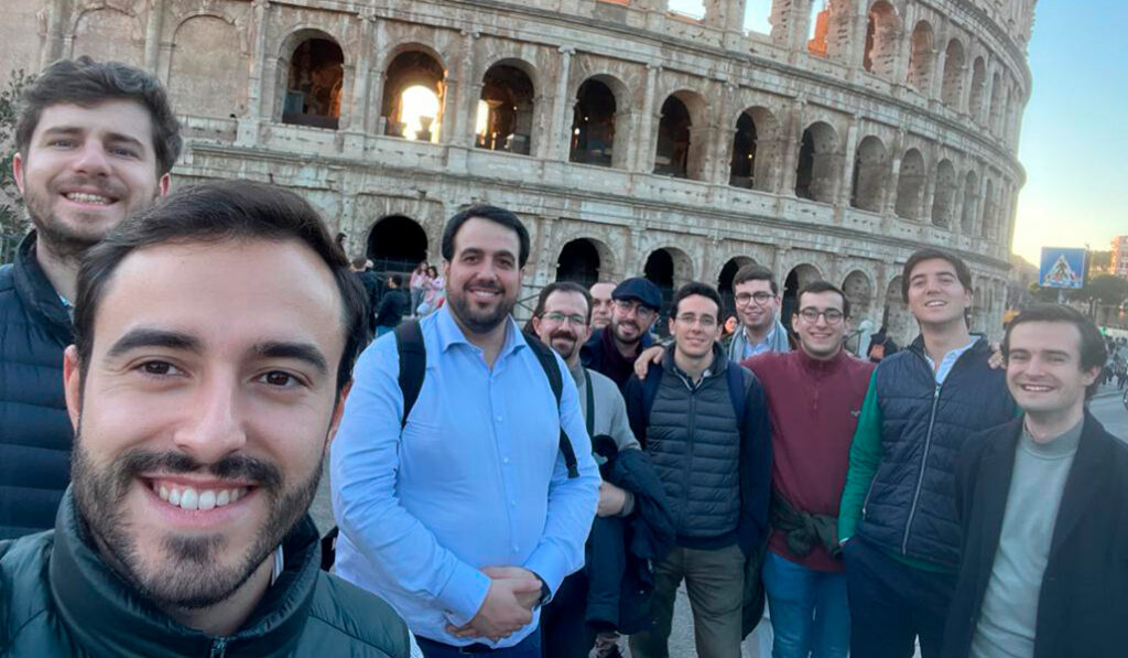Los ordenandos en su peregrinación a Roma el pasado febrero a ver al Papa
